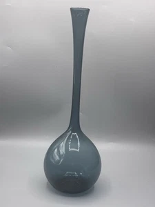 60’s MCM Swedish Arthur Carlsson Percy Smokey Gray Blue 13.25” Vase - Picture 1 of 7