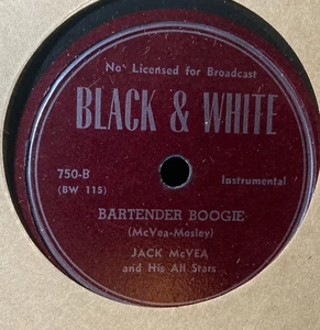 78RPM Black & White 750 Jack McVea - Ooh Mop / Bartender Boogie, clean E / E - Picture 1 of 2