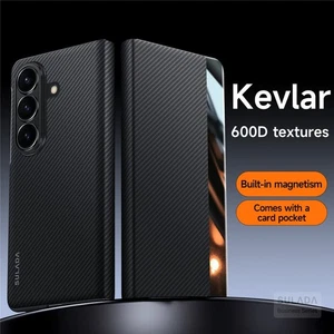 Magnetische Aramidfaser Muster Leder Tasche für Samsung Galaxy Z Fold7 Full Cover - Bild 1 von 21