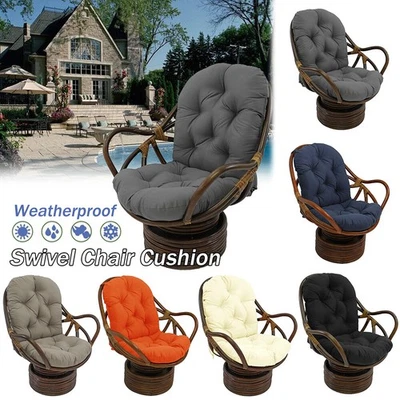 47" Patio Rattan Swivel Rocker Cushion Indoor Rocking Chair Cushion 10 Colors