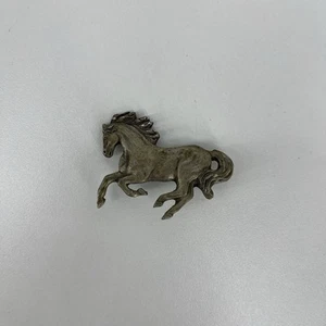 Vintage Signed SPOONTIQUE Pewter HORSE Shape Pin Brooch #4115 - Picture 1 of 4