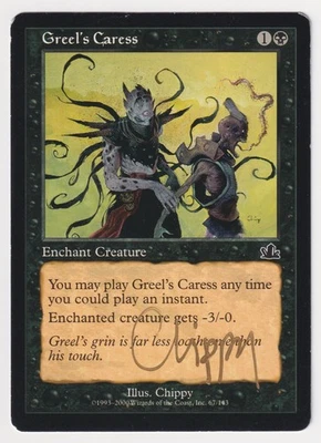 Gold Signed Greel's Caress Proof HP Prophecy Artist Chippy 2000 MTG Magic AP! - Image 1 of 2