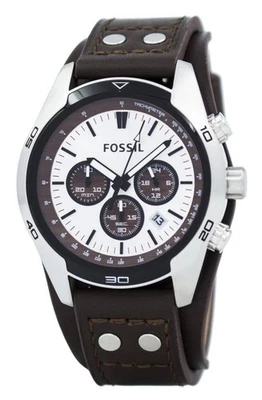 Fossil Cuff Analog Tan Leather Skin Strap Quartz CH2565 - Orologio da uomo 100M - Immagine 1 di 4