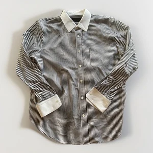 Nili Lotan Raphael Hemd Erwachsene Large gestreift Made in USA Kontrastkragen - Bild 1 von 8
