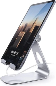 Lamicall Tablet Stand, Adjustable Holder - Desktop Stand Dock 1-Silver - Picture 1 of 8
