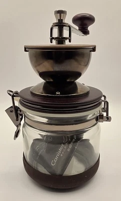 HARIO Canister Ceramic Manual Coffee Grinder Mill CMHN-4 Glass Container - EUC - Image 1 of 4