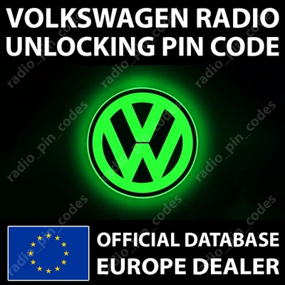 VW RADIO PIN CODE FOR ALL RNS 510 RCD MFD 1 2 VWZ1Z7 VWZ6Z7 VWZ4Z4 VWZ4Z7 VWZGZ1 - Photo 1/4