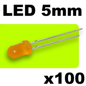 443/100# LED orange  diffusant 5mm --100pcs + résistances - Foto 1 di 1