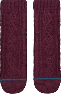 Stance Roasted Cable Knit Gripper Slipper Socks Purple Size Medium 8-10.5 NEW - Image 1 of 3