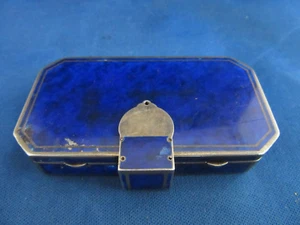 Antique French Auguste Peyroula Sterling Enameled Lapis Compact 1920s - Picture 1 of 10