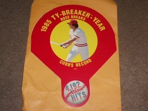 1985 Pete Rose TY-Breaker-Year-Rose bricht Cobbs Rekord 4.192 Hits Handfächer - Bild 1 von 3