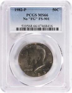 1982-P Kennedy Half Dollar No "FG" FS-901 MS66 PCGS - Bild 1 von 2