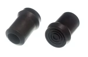 100 X Crutch Zimmer Frame Stick Ferrule Black Rubber Metal Insert 25mm Onestop - Picture 1 of 1