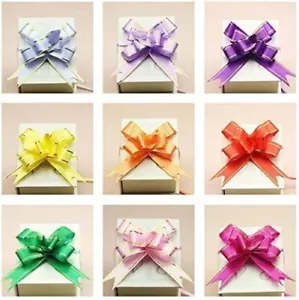 Prokart 18mm Pull Bow Colorful Striped Ribbon String with 30cm 30pc Free Ship - Picture 1 of 5