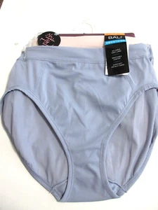 Bali HI CUT brief 3-Pack smoothing panties soft Nylon blue purple quartz ~ L/7 - Picture 1 of 4