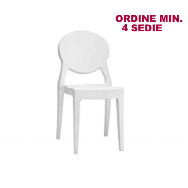 SEDIA MODERNA IGLOO CHAIR SCAB IN POLICARBONATO BIANCO PIENO IMPILABILE BAR CASA - Immagine 1 di 1