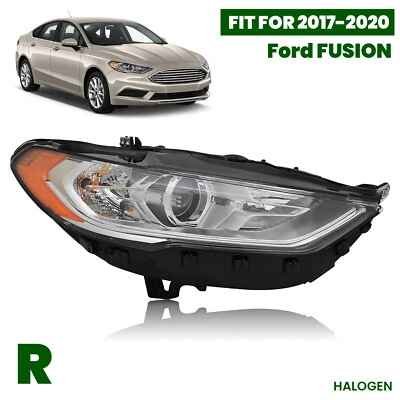 Headlight For 2017-2020 Ford Fusion Halogen w/o DRL w/ bulb Right Passenger Side Foto 1 de 4