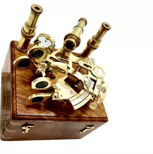 Antique Brass Nautical Functional Maritime Sextant Navigation Working Product - Picture 1 of 7