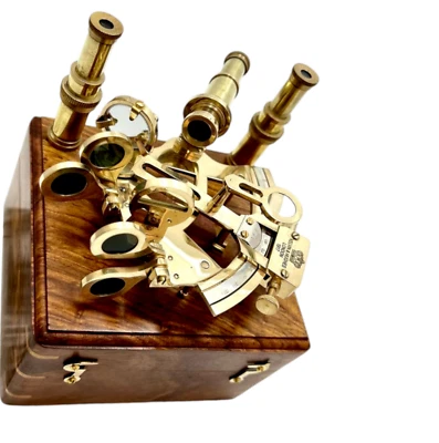 Antique Brass Nautical Functional Maritime Sextant Navigation Working Product - Image 1 of 4