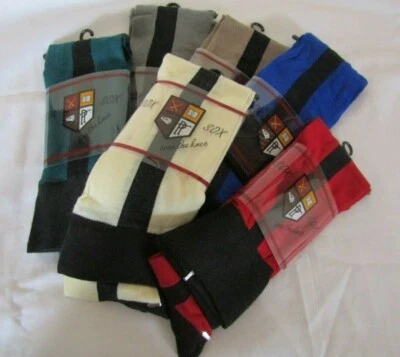 CALCETINES SOBRE RODILLA CON RAYAS NEGRAS SURTIDOS COLORES B11 Foto 1 de 4