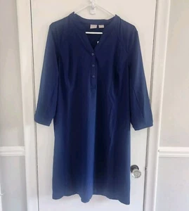 NEW Chico's Zenergy Blue Knit Inset Dress Size 3 /XL / 16 Stretch UPV 50+ - Picture 1 of 4