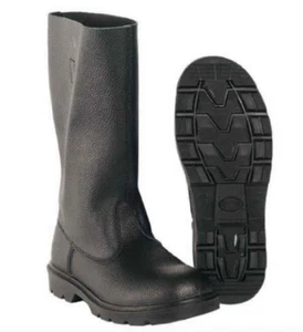 German Army Bundeswehr BW Leather Boots Jack Style Boots Weatherproof Black