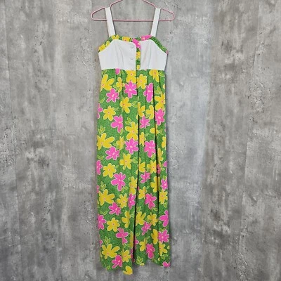 Vintage 60s Nalii Honolulu XXS Bright Day Glow Neon Mod Flower Hawaii Pinup Tiki - Image 1 of 4