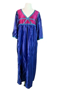 Kaftan MuuMuu Kaftan Vintage Wildcrest Colorblock Satinkleid One Free Size - Bild 1 von 8