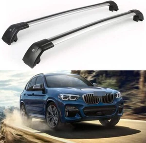 2Pcs Lockable Roof Rack Cross Bars Crossbar Fits for BMW X3 G01 2018-2023 Sliver - Picture 1 of 12