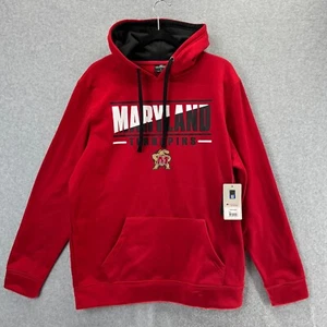 Colosseum Men's Maryland Terrapins Red Logo Hooded Polyester Sweatshirt Size L - Picture 1 of 8