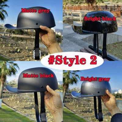 Casco gorro plano más ligero para motocicleta medio casco tapa patín scooter chopper EE. UU. Foto 1 de 4