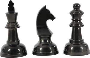 Aluminium Metall Schach Skulptur Wohndeko Statuen mit Ritter, Königin und König - Bild 1 von 11