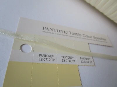 Pale Yellow 1/4 " Wide 800yd roll Double Face Satin Ribbon new old stock - Image 1 of 4