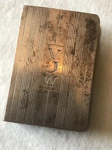 ANTIKER VINTAGE STERLINGSILBER MONOGRAMMIERT "VJW" STREICHHOLZSCHACHTEL ETUI HALTER - Bild 1 von 5