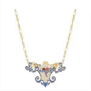 Heritage Autumn Pendant Necklace Gold Plated Sterling Silver by Lenox New - Picture 1 of 1