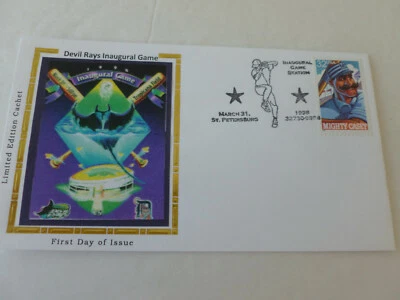 Tampa Bay Devil Rays 1998 Inaugural Game Postal Baseball Cover Colorano #2 - Image 1 of 2