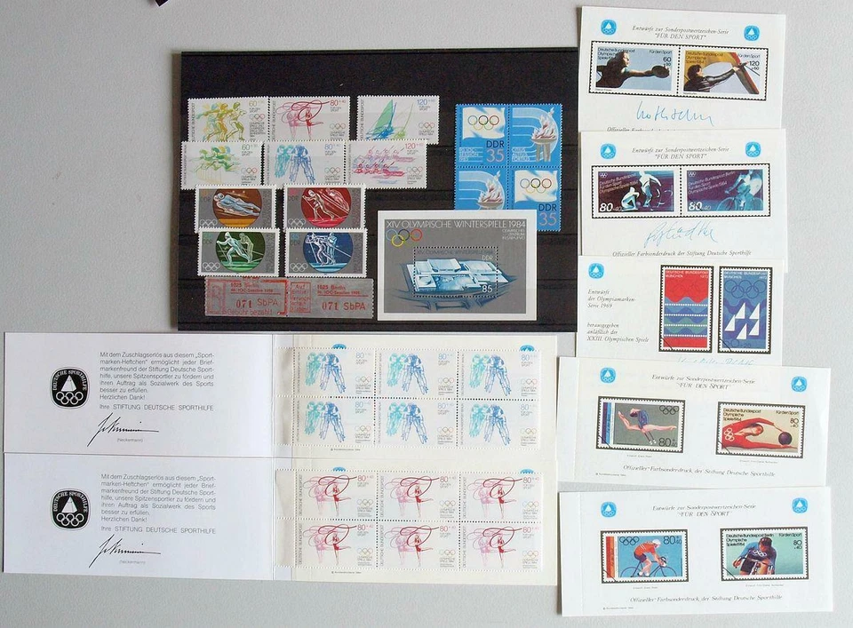 GERMANY 1984 OLYMPICS, XF Cpl. MNH** Sheets + Sets Booklets Sport Stamp Collect - Image 1 of 1