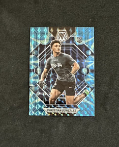 CHRISTIAN GONZALEZ 2023 PANINI MOSAIC FOOTBALL BLUE PRIZM ROOKIE CARD RC #300