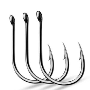 200pcs Fishing Single Hook 3#-15# High Qulity High Carbon Steel Jig Big Hooks - Picture 1 of 29