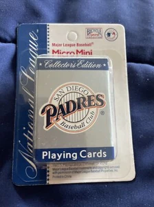 San Diego Padres Bicycle Sports Collection Micro Mini Playing Cards - New/Box - Picture 1 of 2