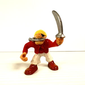 Vtg Fisher Price Great Adventures Pirate Toy Figure Yellow Cap Eye Patch - Picture 1 of 5