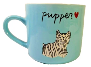 Large Opalhouse Ceramic Coffee Cup Light Blue with White Shaggy Pupper 14oz - Picture 1 of 5