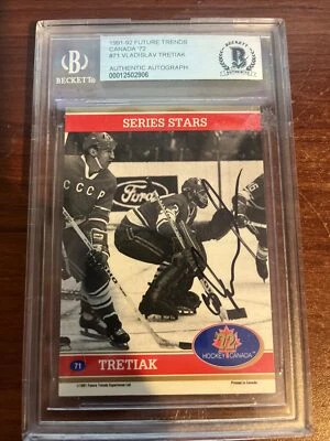 Vladislav Tretiak Signed Auto 1991-92 Future Trends ‘72 Card #71 BGS BAS Beckett - Image 1 of 2
