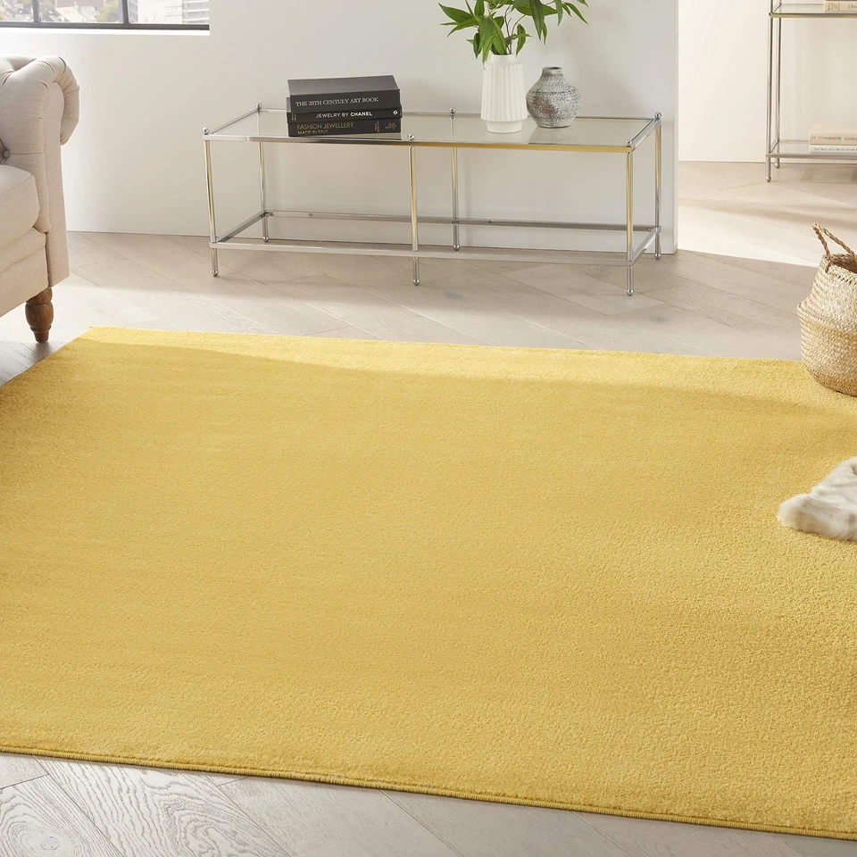 Nourison Essentials Indoor/Outdoor Yellow 7' x Square Area-Rug Easy-Cleaning Non - Image 1 of 4