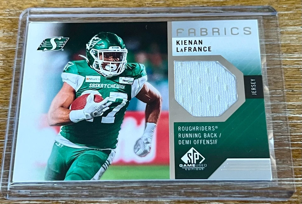 KIENAN LAFRANCE 2021 Upper Deck UD SP Game Used FABRICS JERSEY RELIC ROUGHRIDERS - Image 1 of 1