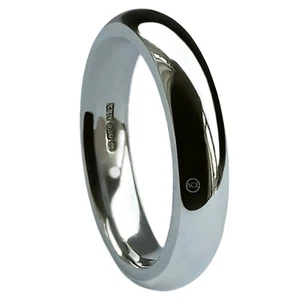 6mm 950 Platinum Men's Court Comfort Wedding Bands UK Hallmarked 17.2g X Heavy - Picture 1 of 7