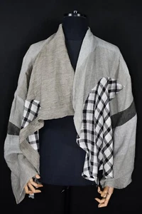 Ivan Grundahl Copenhagen Asymmetric Patchwork Cape Jacket Women's size 40 - Picture 1 of 11