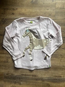 John Deere Girls' Pink Sparkle Western Horse Long Sleeve Tee Size 6 - Picture 1 of 4