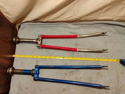 Vintage Steel Forks 1" Steering Tube Threaded - Image 1 of 4