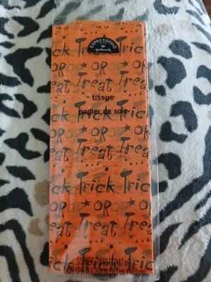 5 Lot Tissue Paper HALLOWEEN TRICK OR TREAT - 5 Sheets Ea per Pack 18 Sq Ft New - Image 1 of 4